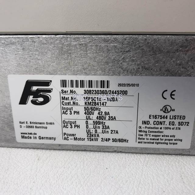 Escalator Inverter 16F5C1E-Y00A, Input:50/60Hz AC 3PH 400V 42.9A Output: 0...599Hz AC 3 PH 0...Uin 33A Power:23kVA Use For Kone